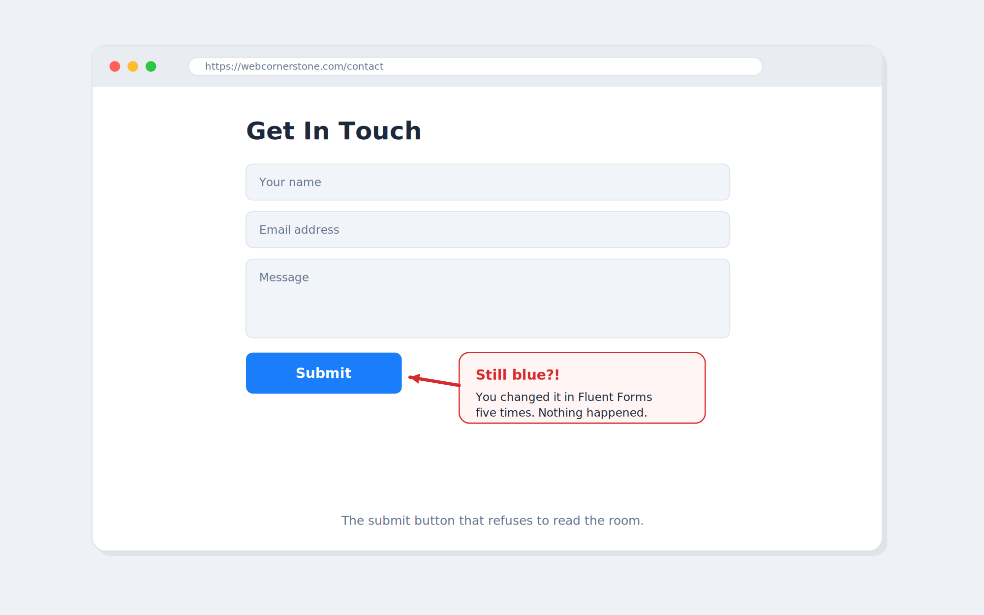 Image showing the blue button that doesn't change regardless
